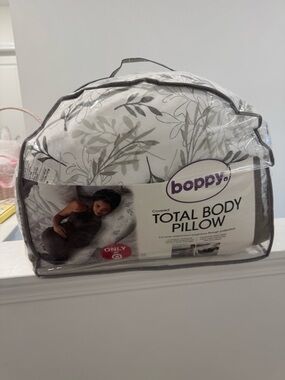 Boppy Total Body Pillow - Gray Leaf Print